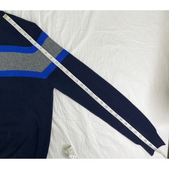 5-32 AMICALE NWT Men's Sweater Striped 100% Cashmere Small - Picture 10 of 11